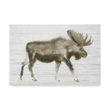 James Wiens 'Dark Moose On Wood Crop' Canvas Art,30x47